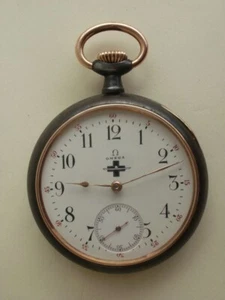 Omega military 1800001 porcelain dial 8760 men's original swiss pocket watch - Picture 1 of 19