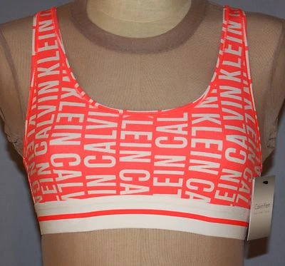 Calvin Klein Feminino Pequeno Moderno Modal Algodão Bralette Logotipo Invertido Néctar Novo com etiquetas - Imagem 1 de 4