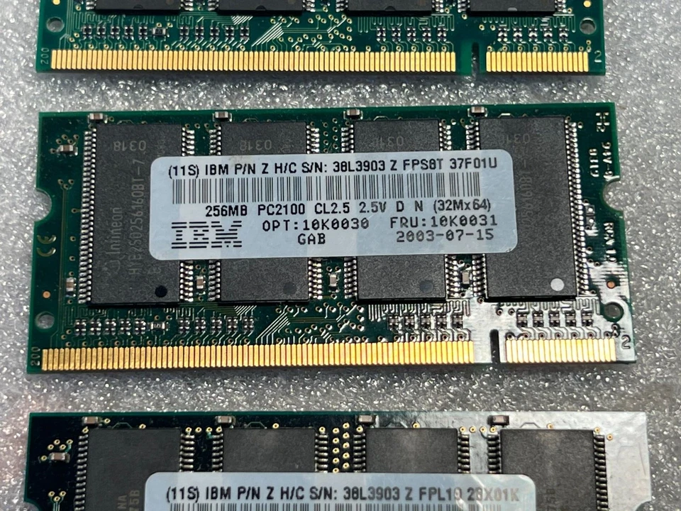 NEW OLD STOCK IBM THINKPAD FRU 10K0031  256MB DDR PC2100S 266MHz CL 2.5 Memory - Image 1 of 1