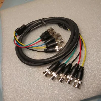 GCE 45-1505 Premium RGB+HV High Resolution 6 ft Cable 5 BNC on each end - Image 1 of 3