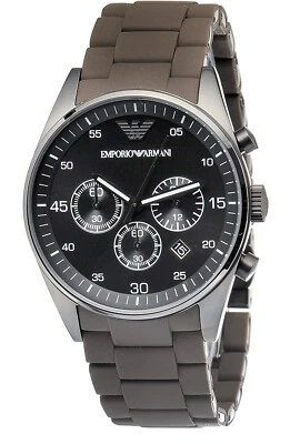 Emporio Armani AR5990 черный хронограф мужские часы 43 мм RRP: £199 Бесплатная доставка - Изображение 1 из 2