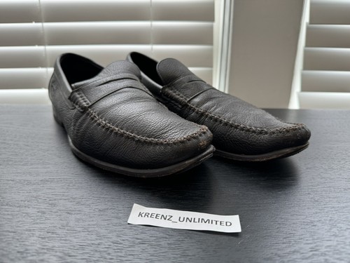 Scarpe Ecco mocassini marroni in pelle abito scarpe slip on taglia 46