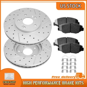 Front Drilled Rotors + Ceramic Brake Pads for 2003 2004 2005 - 2008 Honda Pilot - Picture 1 of 6