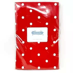 The Land Of Nod Curtain Panel Red Polka Dot Curtain 100% Cotton 44 x 63 Curtain - Picture 1 of 4