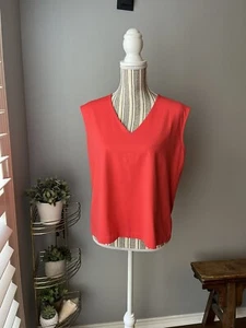 Chico's 3 XL Sleeveless Nylon/spandex Tank Top Shell Cami Orange V Neck - Picture 1 of 4