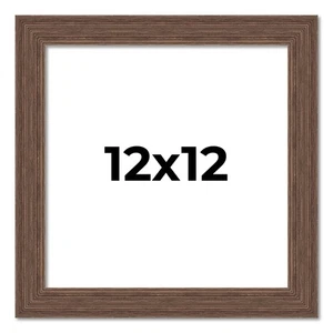 12x12 Frame Brown Farmhouse Solid Wood Picture Frame Width 1.5 Inches | Interior - Picture 1 of 9