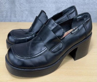 VTG Mudd Tempo Shoes Women’s 9M Black Chunky Platform Loafers Y2K Gothic Grunge - Image 1 of 4