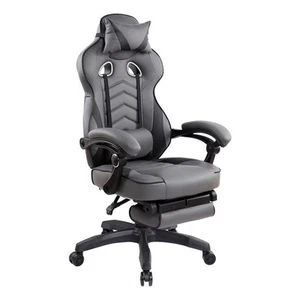 Techni Mobili Reclining PU Leather Executive Lumbar Support Office Chair Grey - Picture 1 of 12