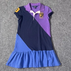 Polo Ralph Lauren Knit Dress Girls Size Medium 8/10 Embroidered Crest Logo Patch - Picture 1 of 10
