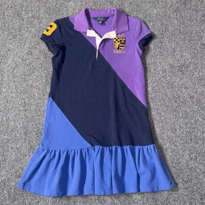 Polo Ralph Lauren Knit Dress Girls Size Medium 8/10 Embroidered Crest Logo Patch - Image 1 of 4