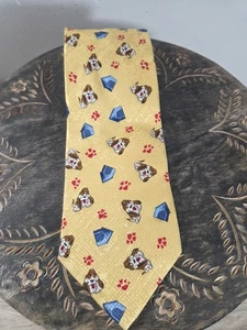 Cedax Puppy Love Basset Hound Silk Novelty Tie Men's Necktie Yellow VET Dog - Picture 1 of 5