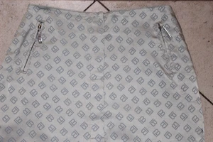 Vintage LAURA BIAGIOTTI Silver/Blue Pencil Skirt Sz 8 - Picture 1 of 4