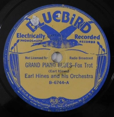 EARL HINES Grand Piano Blues, Blue Nights BLUEBIRD 78 RPM 6744 prewar jazz - Image 1 of 4