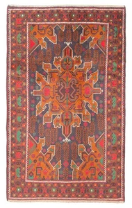 Vintage Hand-Knotted Area Rug 3'8" x 6'2" Traditional Wool Carpet - Picture 1 of 9