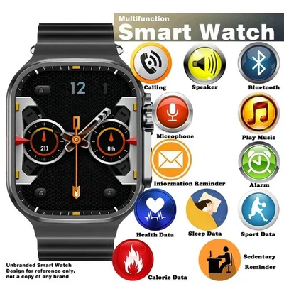 Smart Watch Blood Pressure Heart Rate Monitor Fitness Tracker For iOS Android - Image 1 of 4