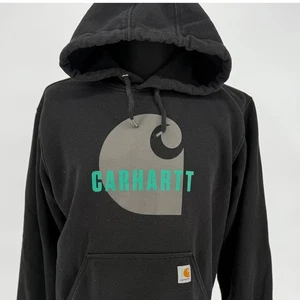Carhartt Black Hoodie Herren Medium Pullover Loose Fit Spell Out Sweatshirt - Bild 1 von 7