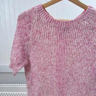 Juicy Couture Y2K розовый вязаный свитер с коротким рукавом Топ гламурный опрятный XS женщин - Изображение 1 из 4