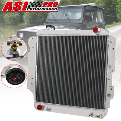 Radiador de aluminio de 3 filas para Jeep Wrangler TJ YJ 1987-2006 2,4 2,5 L 4,0 4,2 L NUEVO Foto 1 de 4