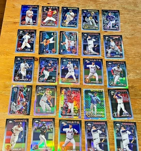 2024 Topps Chrome Update Refractor Lot 25 Baseball Cards MLB Inserts Parallels - Picture 1 of 7
