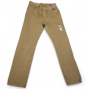 Pantalones de mezclilla Levis 501 para hombre 28x32 caqui tostado pierna recta botón mosca 100 % algodón nuevos - Imagen 1 de 15