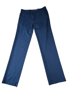 Pantalones Haggar Cool 18 PRO Azul Marino Para Hombre 36x36 Calce Recto Cómodo Cintura Cremallera - Imagen 1 de 10