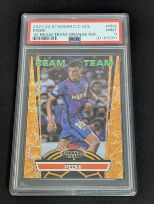 Pedri 2021-22 Topps Stadium Club Beam Team Orange Refractor /25 UEFA PSA 9 Pop 7 - Image 1 of 2