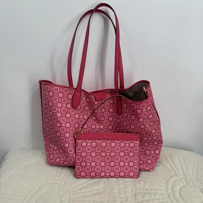 Bolsa tote feminina Kate Spade Spade flor monograma framboesa bolsa de ombro K9026 - Imagem 1 de 4