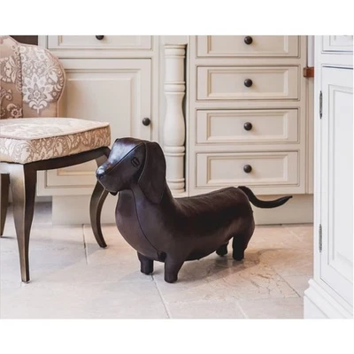 Reposapiés de cuero Dachshund Scully & Scully hecho a mano en Inglaterra Foto 1 de 4