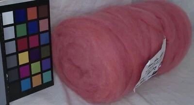 Romney wool roving varigated Pink coral spinning felting knit crochet fiber arts - Image 1 of 3
