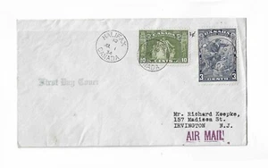 Canadá 1934 Leal y Cartier combo FDC con prestigio en línea recta a los EE. UU. - Imagen 1 de 2