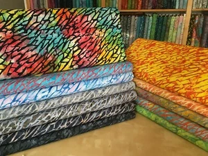 Batik Stoff, zerbrochener Glasdruck, 100 % Baumwolle, FQ, Handwerk, Steppen Patchwork - Bild 1 von 9