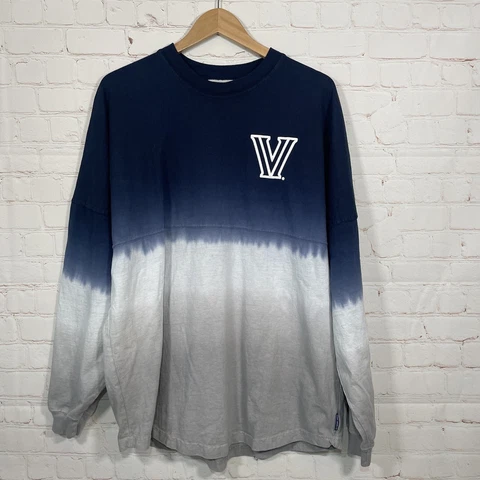 Villanova Wildcats Spirit Jersey Womens Large Blue Ombre Long Sleeve Dip Dyed Cover