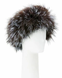 Adrienne Landau Fuchspelz Stirnband silber braun natur gyuh - Bild 1 von 1