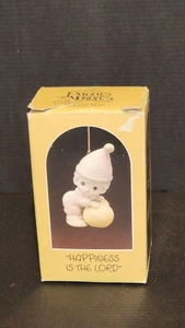 Precious Moments "Happiness is the Lord" Porcelain Miniature Ornament - Imagen 1 de 4