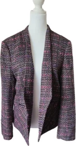 Halogen Tweed Purple Pink Multicolor Knit Jacket Blazer Women’s Size X-Large - Picture 1 of 8