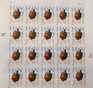 CELEBRANDO HANUKKAH - PANEL DE LOS 20 SELLOS CONMEMORATIVOS - 2003 USPS - Imagen 1 de 1