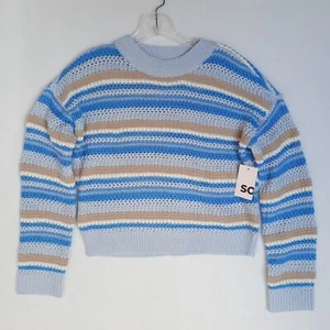 SO Cropped Lightweight Sweater Women's Size Medium Blue - Picture 1 of 12