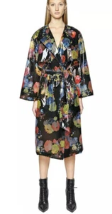 Diesel G Sien Floral PVC Trench Long Raincoat Jacket High Fashion XS Retail $400 - Picture 1 of 9