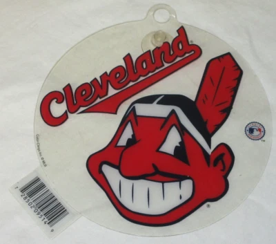 Cleveland Indians   MLB Baseball car window suction cup sign Wahoo  (r3) - Image 1 of 3