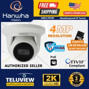 Cámara de seguridad Hanwha Wisenet serie A 4MP torreta IP resistente a la intemperie a prueba de vandalismo - Imagen 1 de 3