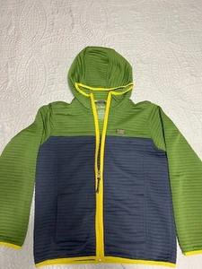LLBEAN Youth Kids Airlight Full Zip Hoodie Size Large 14-16  Green / Blue - Picture 1 of 1
