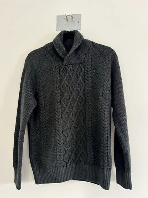 Suéter Pullover Zara Hombre Básicos Gris Tejido Acrílico y Lana Cuello Talla M Foto 1 de 4