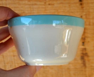 VTG Shenango Rimroc Welroc Cup Soup Berry Bowl w Turquoise Band Newcastle PA USA - Picture 1 of 12