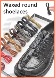 Waxed Cotton Round Shoe Boot Laces Shoelaces Shoe Laces Several Colours - 3mm - Picture 1 of 18
