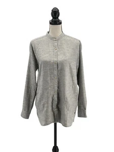 Mountain Hardwear Womens Makena Shirt Gray Medium Mandarin Collar Long Sleeves - Picture 1 of 7
