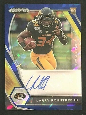 2021 Panini Prizm Larry Rountree Auto RC Blue Cracked Ice #42/75 Autograph Draft - Image 1 of 2