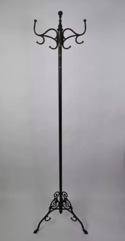 Japanned Copper Flash Coat Rack Hall Tree Hooks Antique Claw Feet Art Nouveau Cover