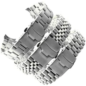 Acier Inoxydable Poli Bracelet Argent Bracelet Montre pour Seiko +Outil - Picture 1 of 14