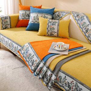 New Jacquard Embroidery Sofa Cover Chenille Couch Slipcover Non-slip Seat Corner