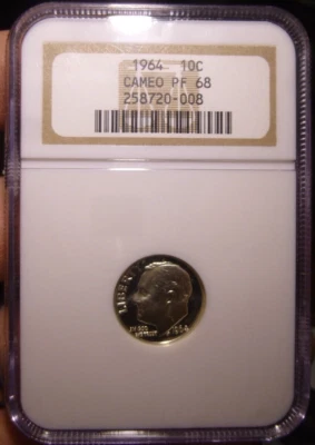 1964 Proof Roosevelt Dime NGC PF68 Cameo - Image 1 of 4